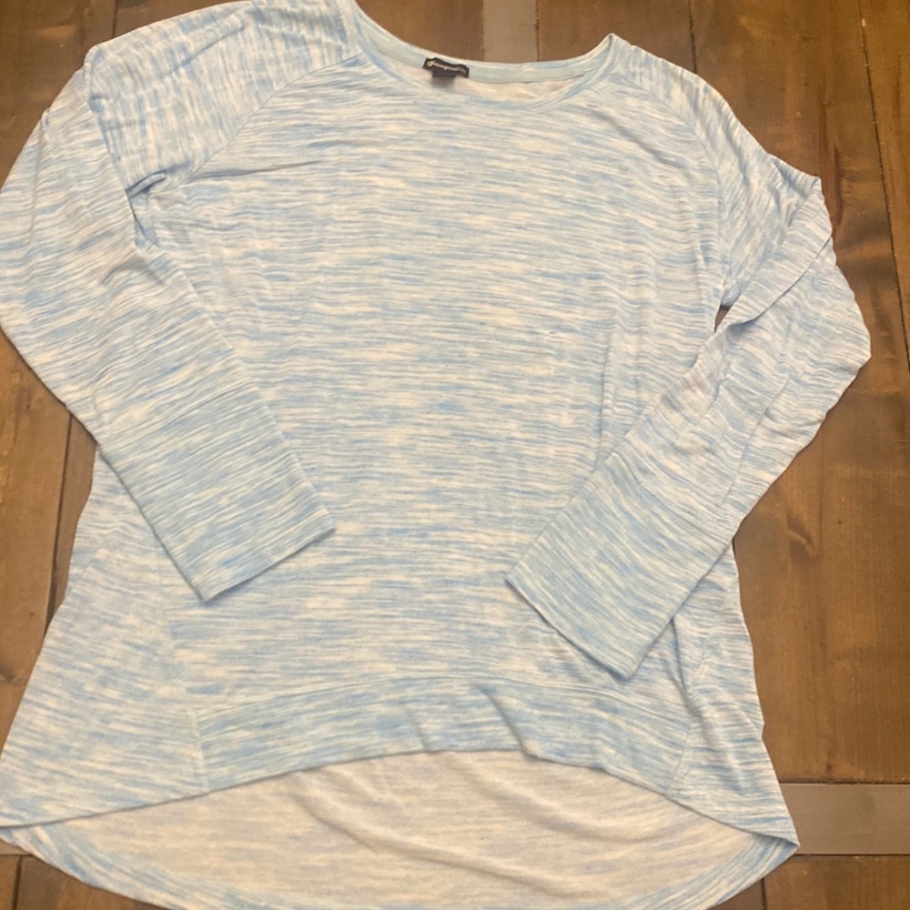 Champion long sleeve Henley blue high low hem athleisure sweatshirt size Xl